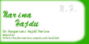 marina hajdu business card